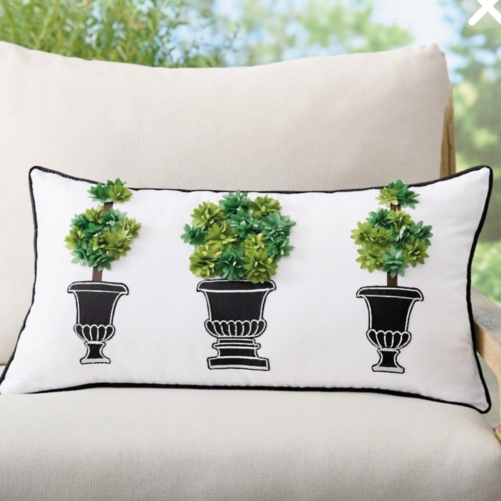 Grandin Road brand new Topiary Outdoor Lumbar Pillow